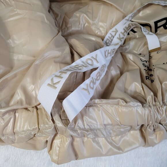 Khrisjoy Iconic Oversized Hooded Puffer Jacket Goose Feather in Champagne Gold - Picture 5 of 10